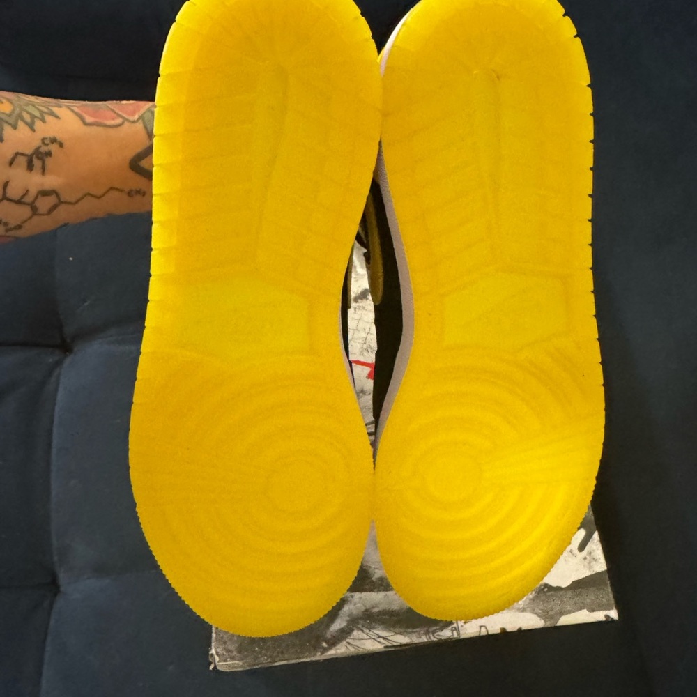 Air Jordan Black and Yellow High-Top Sneakers - Picture 11 of 16